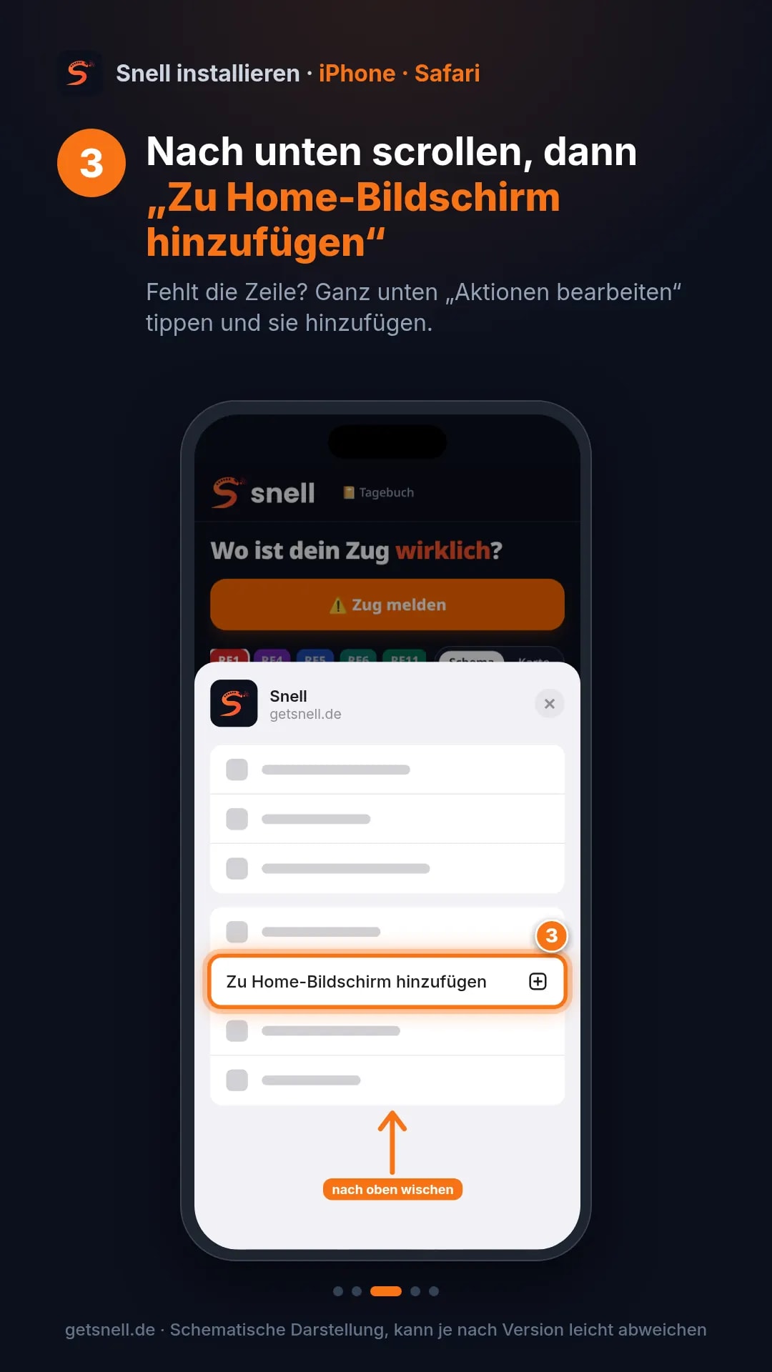 Schritt 3: Nach unten scrollen, dann „Zu Home-Bildschirm hinzufügen“